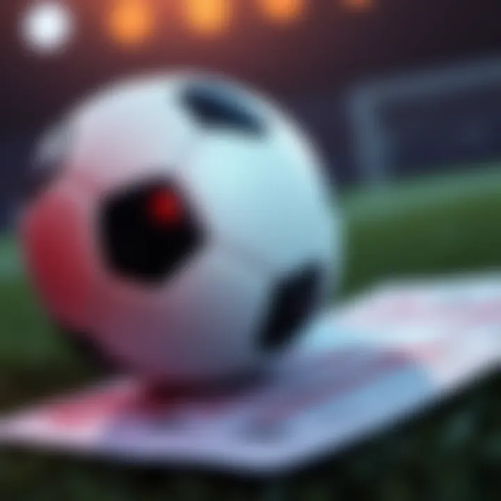 A close-up of a soccer ball on a betting slip