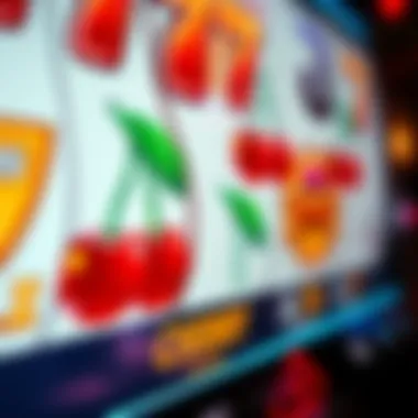 Close-up of cherry symbols on a modern slot game screen