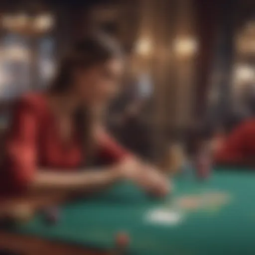 A luxurious baccarat table with cards and chips