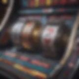 Close-up view of a slot machine displaying vibrant symbols and a maximum bet button.