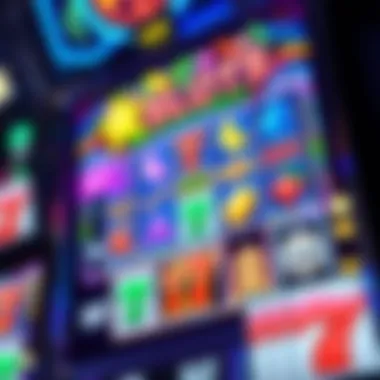 Colorful online slot machine display