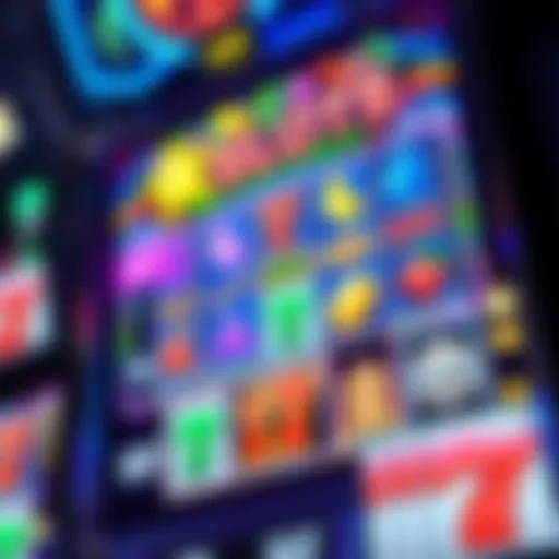 Colorful online slot machine display