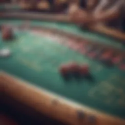 An immersive view of a live casino table featuring digital interfaces