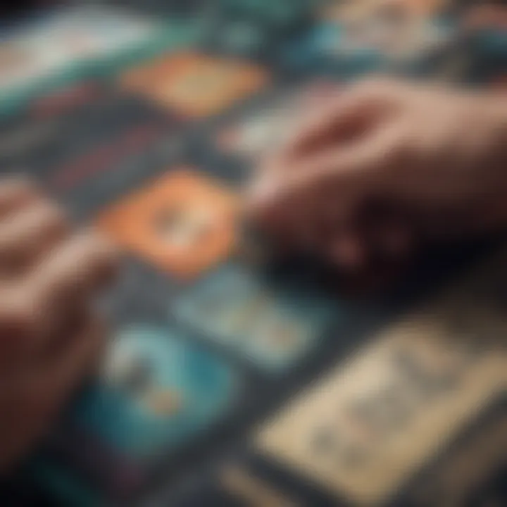 Close-up of a scratch-off ticket being scratched