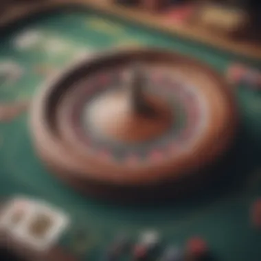 A roulette wheel and a deck of cards on a table, illustrating the excitement of casino games.