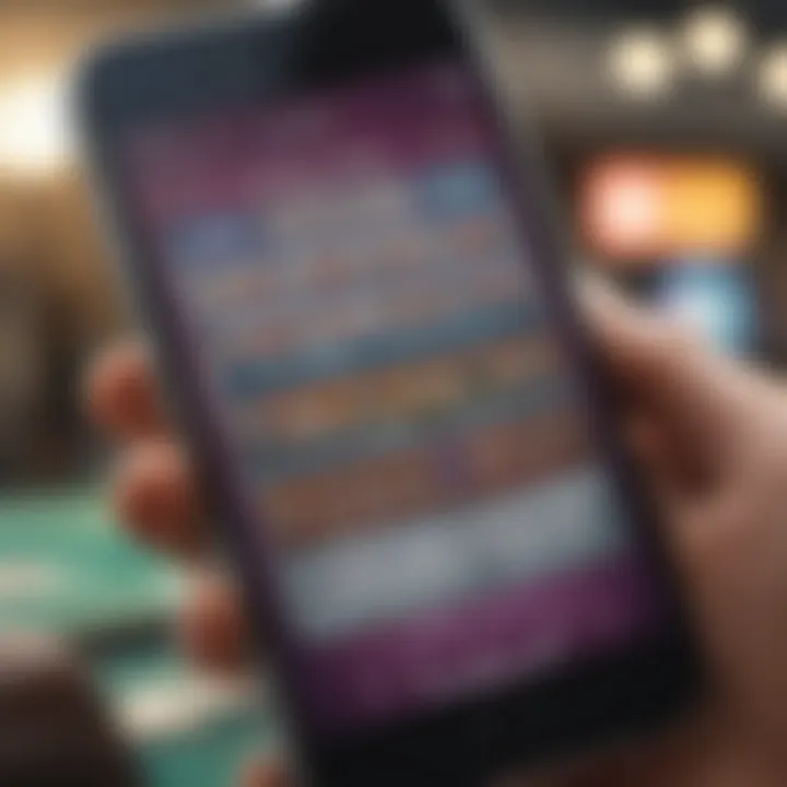 Close-up of a digital lottery ticket on a smartphone screen