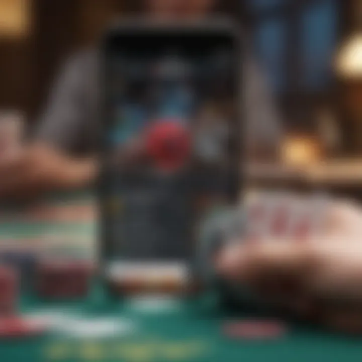 User interface of a poker app with friends