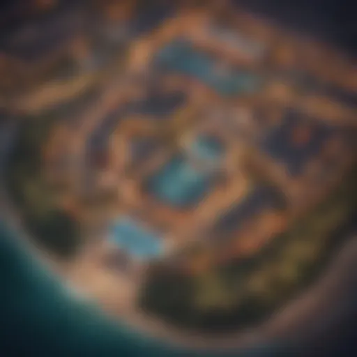 Aerial view of a vibrant poker venue in Aruba