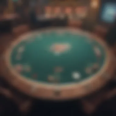 Virtual poker table showcasing a digital gaming environment