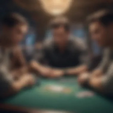 Intense poker table scene with players strategizing