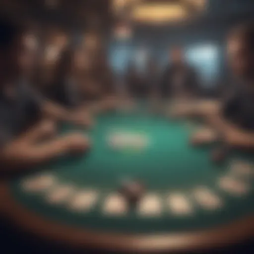 Virtual poker table showcasing a simulated game environment