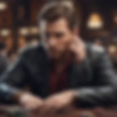 An artistic representation of a poker player deep in thought