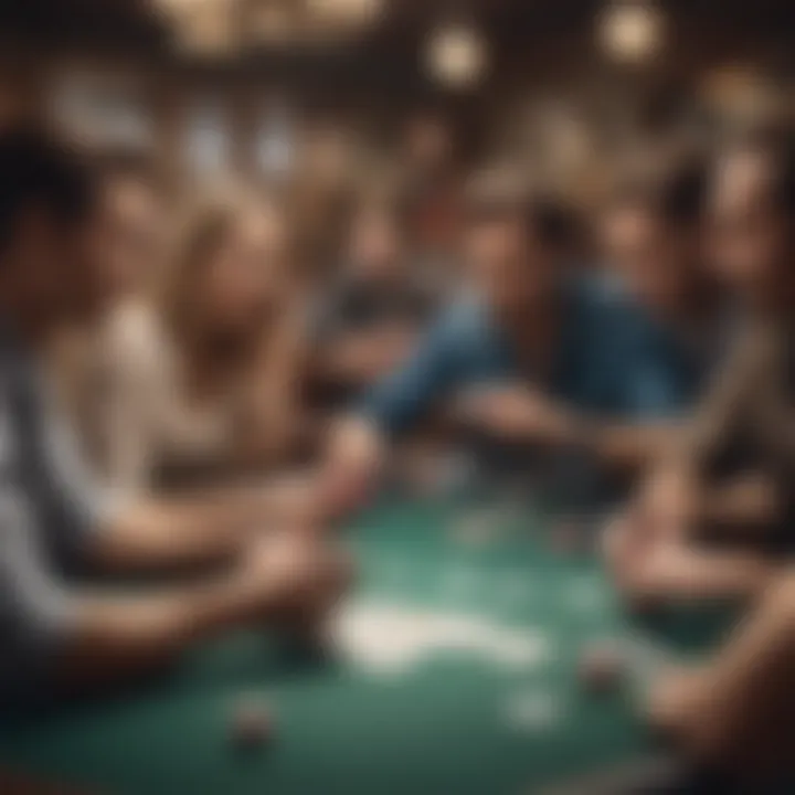 A vibrant poker tournament scene with players engaged