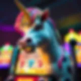 Colorful representation of the unicorn cow slot machine design