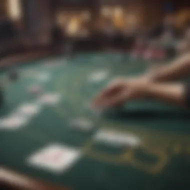 Elegant blackjack table setup for online play