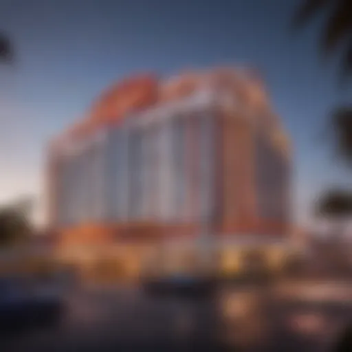 Exterior view of Hard Rock Casino on Seminole Way showcasing its iconic architecture