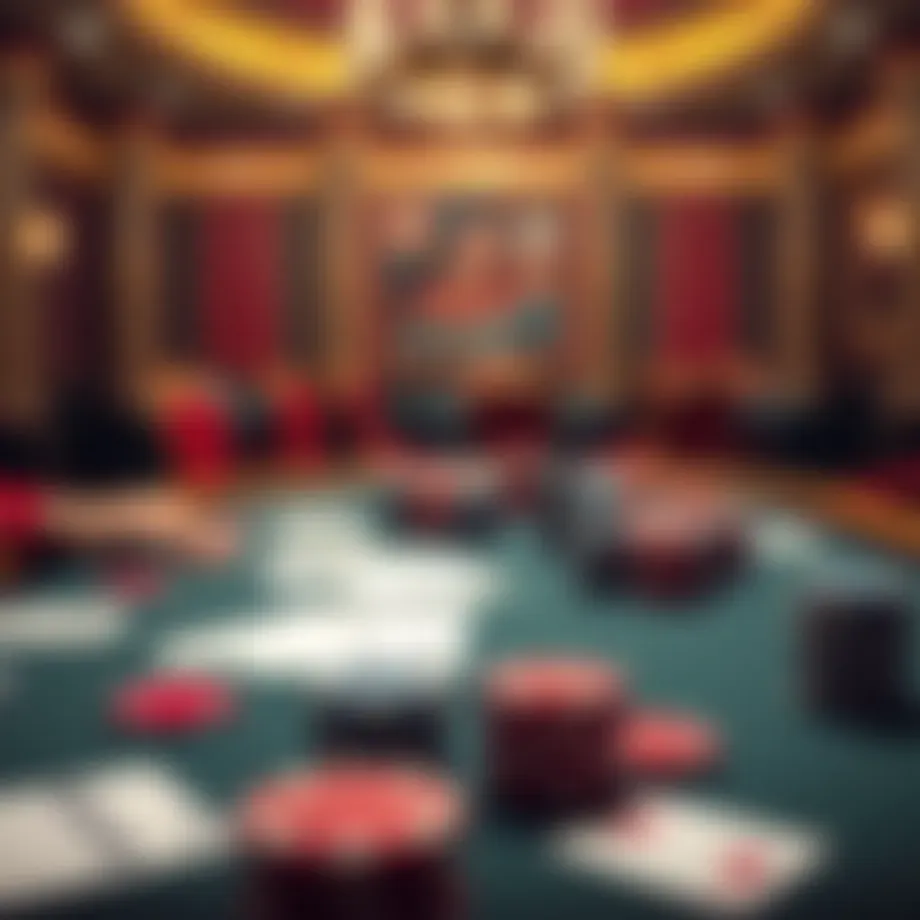 Elegant poker tournament setup with cards and chips