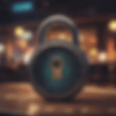 A depiction of a secure online casino platform with a padlock icon