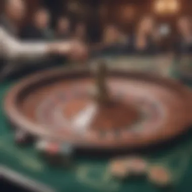 A calm and focused atmosphere in a high-stakes roulette game