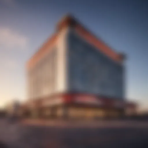 Elegant view of Sandia Casino Hotel exterior showcasing its architecture