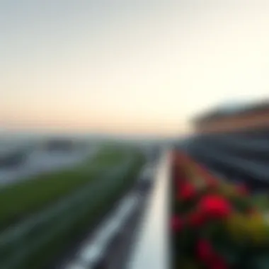 A panoramic view of the Dubai racetrack showcasing its grandeur