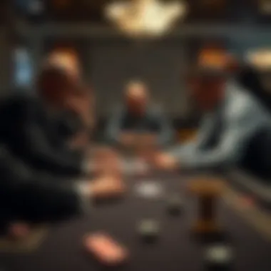 Players strategizing around a poker table