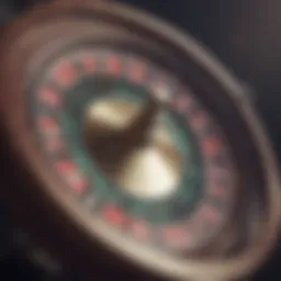 A close-up of a roulette wheel in motion, capturing the excitement of the game.