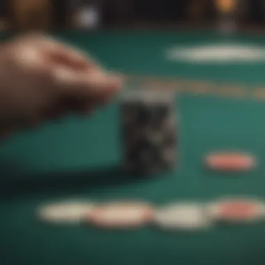 Close-up of poker chips and cards ready for a tournament