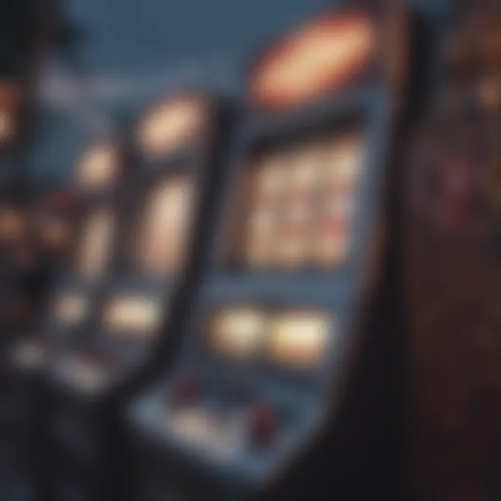 An outdoor slot machine setup at a festival or fair