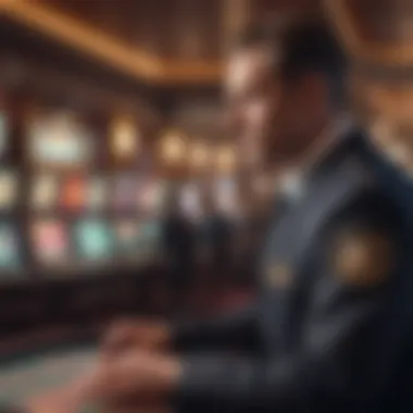 Casino security personnel reviewing footage