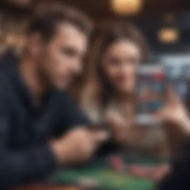 A bettor engaging with digital betting options on a smartphone.