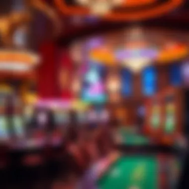 Casino interior showcasing gaming tables and slot machines