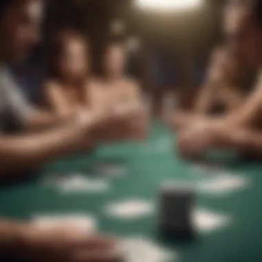 A strategic moment in a strip poker match