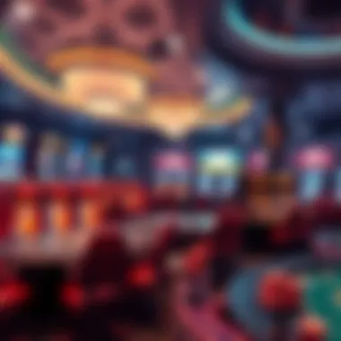 Illustration of a casino environment with virtual gaming